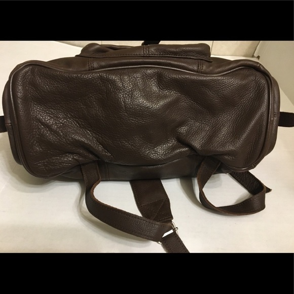 Large Vintage Brown Cowhide Leather Backpack - Picture 15 of 16